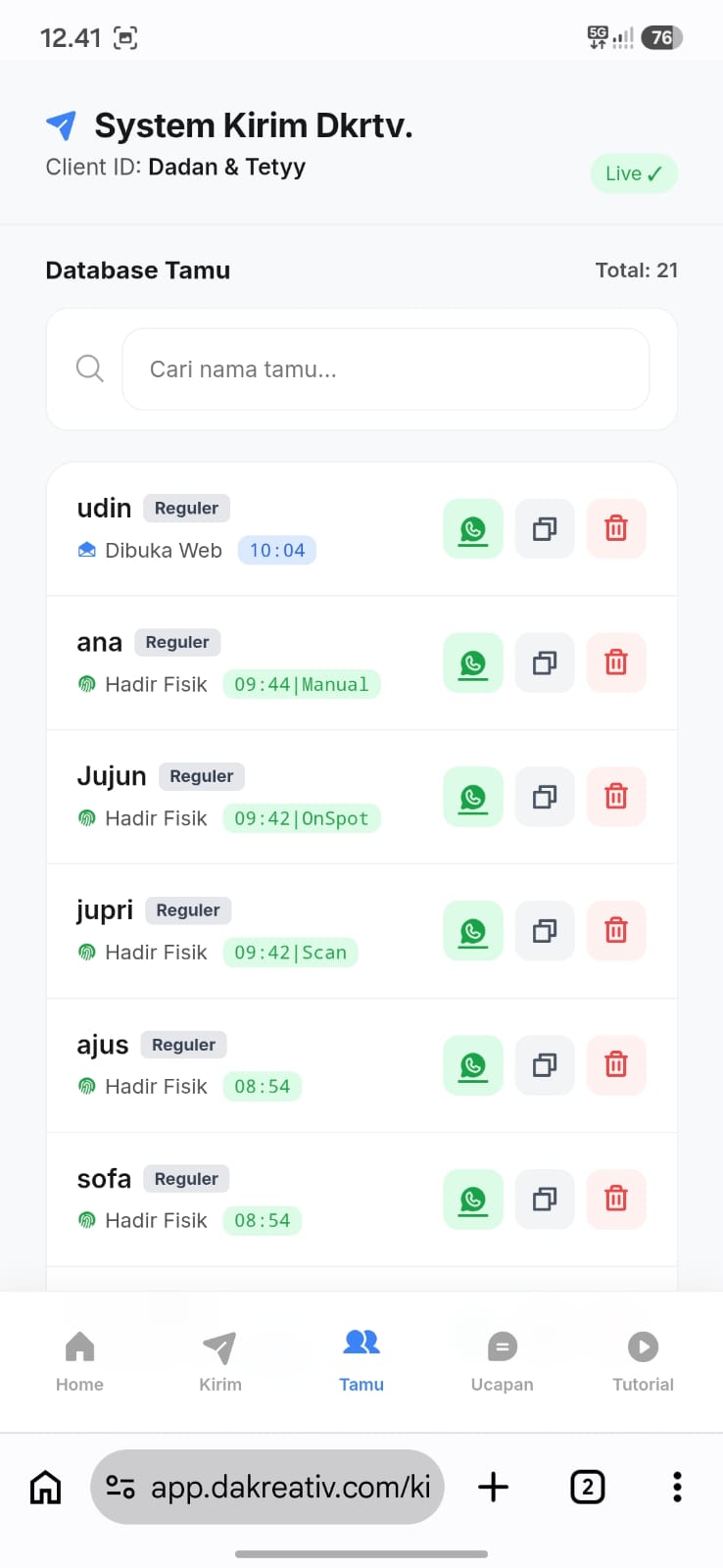 Siapkan Data Tamu